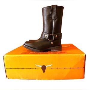 Soto Toddler youth boys size 9 genuine leather black motorcycle biker boots new